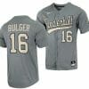 Jack Bulger Jersey Vanderbilt Commodores College Baseball Full Button Grey 16