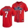 Jacob Gonzalez Jersey Ole Miss Rebels College Baseball Red 7