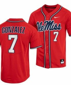 Jacob Gonzalez Jersey Ole Miss Rebels College Baseball Red #7