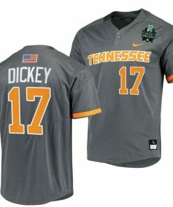 Jared Dickey Jersey Tennessee Volunteers #17 Gray 2023 NCAA Baseball College World Series OMAHA 8