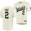 Javier Vaz Jersey Vanderbilt Commodores College Baseball Replica Cream 2