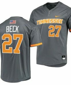 Jordan Beck Jersey Tennessee Volunteers College Baseball Grey #27