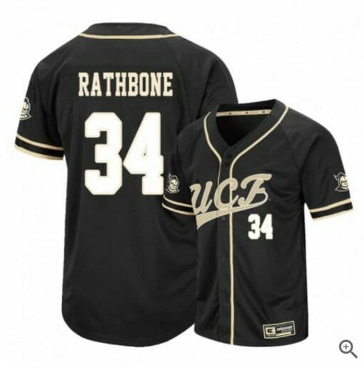 Jordan Rathbone Jersey UCF Knights Baseball NCAA College Black Alumni #34