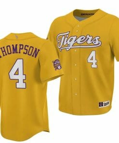 Jordan Thompson Jersey LSU Tigers NCAA Baseball 2023 College World Series Champions Gold #4