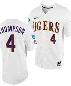Jordan Thompson Jersey LSU Tigers NCAA Baseball 2023 College World Series White #4