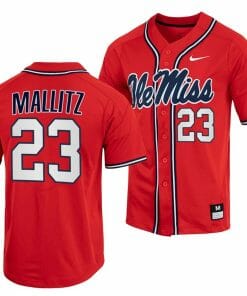 Josh Mallitz Jersey Ole Miss Rebels College Baseball Red #23