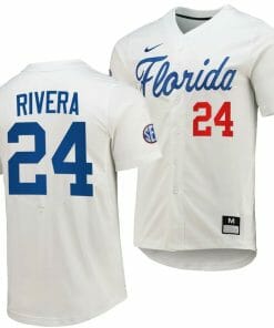 Josh Rivera Jersey Florida Gators 2023 College World Series White #24 Replica NCAA Baseball
