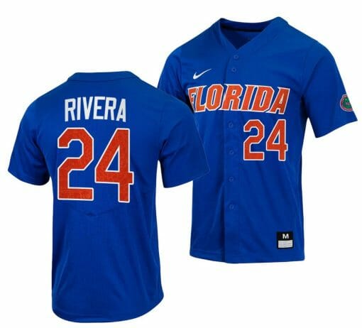 Josh Rivera Jersey Florida Gators Baseball NCAA College Royal Full-Button #24