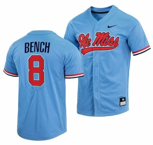 Justin Bench Jersey Ole Miss Rebels College Baseball Blue #8