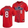 Justin Bench Jersey Ole Miss Rebels College Baseball Red 8