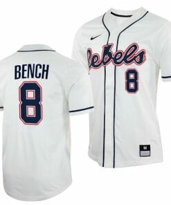 Justin Bench Jersey Ole Miss Rebels College Baseball White #8