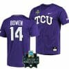 Karson Bowen Jersey TCU Horned Frogs Baseball NCAA 2023 College World Series Purple 14