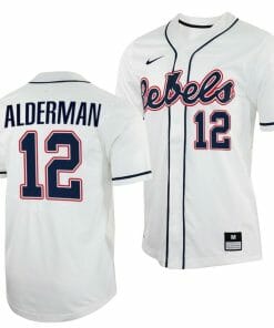 Kemp Alderman Jersey Ole Miss Rebels College Baseball White #12