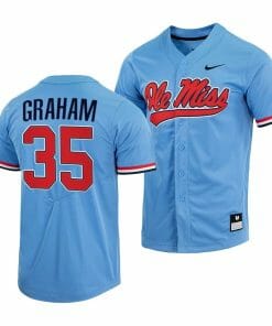 Kevin Graham Jersey Ole Miss Rebels College Baseball Full-Button Blue #35