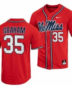 Kevin Graham Jersey Ole Miss Rebels College Baseball Red #35