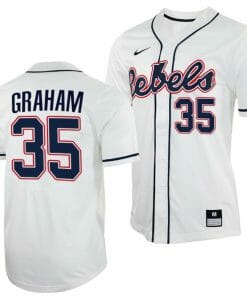 Kevin Graham Jersey Ole Miss Rebels College Baseball White #35
