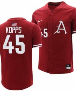 Kevin Kopps Jersey Arkansas Razorbacks College Baseball Cardinal #45