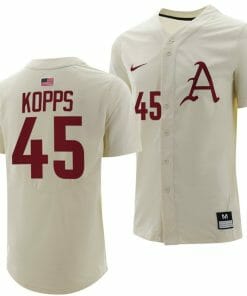Kevin Kopps Jersey Arkansas Razorbacks College Baseball Full-Button Natural #45