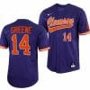 Khalil Greene Jersey Clemson Tigers College Baseball Purple Full Button 14