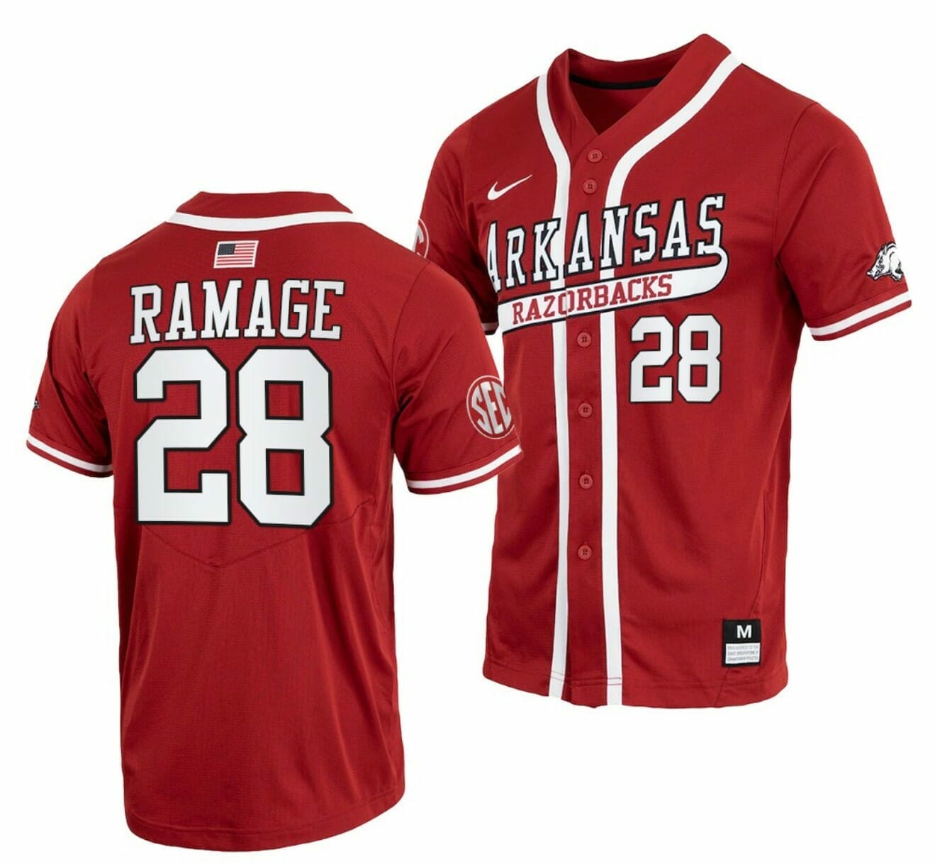 Kole Ramage Jersey Arkansas Razorbacks College Baseball Red College #28