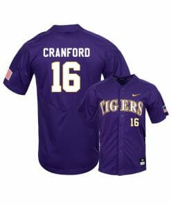 LSU Tigers 16 Collier Cranford Purple Elite College Baseball Jersey