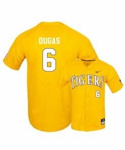 LSU Tigers 6 Gavin Dugas Yellow Elite College Baseball Jersey