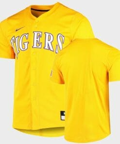 LSU Tigers Custom Name Number Gold College Baseball Elite Jersey