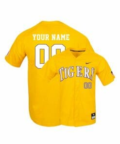 LSU Tigers Yellow Elite Custom Name and Number College Baseball Jersey