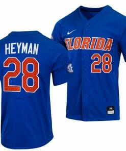 Luke Heyman Jersey Florida Gators 2023 College World Series Royal #28 NCAA Baseball