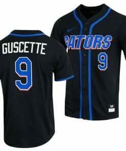 Mac Guscette Jersey Florida Gators College Baseball Full-Button Black #9