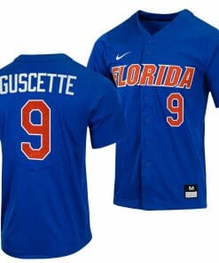 Mac Guscette Jersey Florida Gators College Baseball Full-Button Royal #9