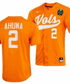Maui Ahuna Jersey Tennessee Volunteers #2 Orange 2023 NCAA Baseball College World Series OMAHA 8
