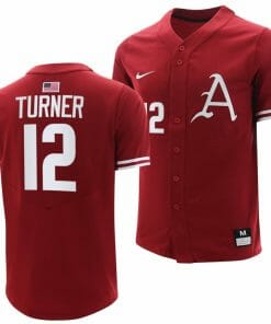 Michael Turner Jersey Arkansas Razorbacks College Baseball Replica Cardinal #12