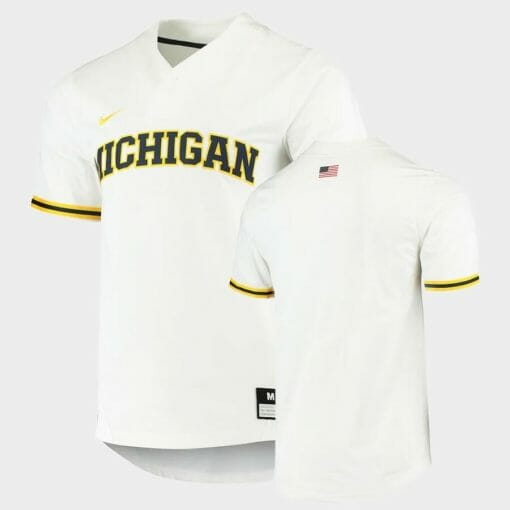 Michigan Wolverines Custom Name Number White College Baseball Jersey
