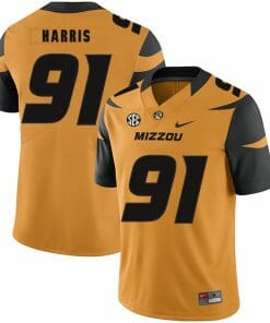 Missouri Tigers #91 Charles Harris College Football Jersey Gold