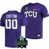 NCAA 2023 College World Series Custom TCU Horned Frogs Jersey Name and Number Baseball Purple 00