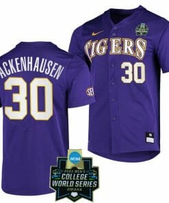 Nate Ackenhausen Jersey LSU Tigers Baseball NCAA 2023 College World Series Purple #30