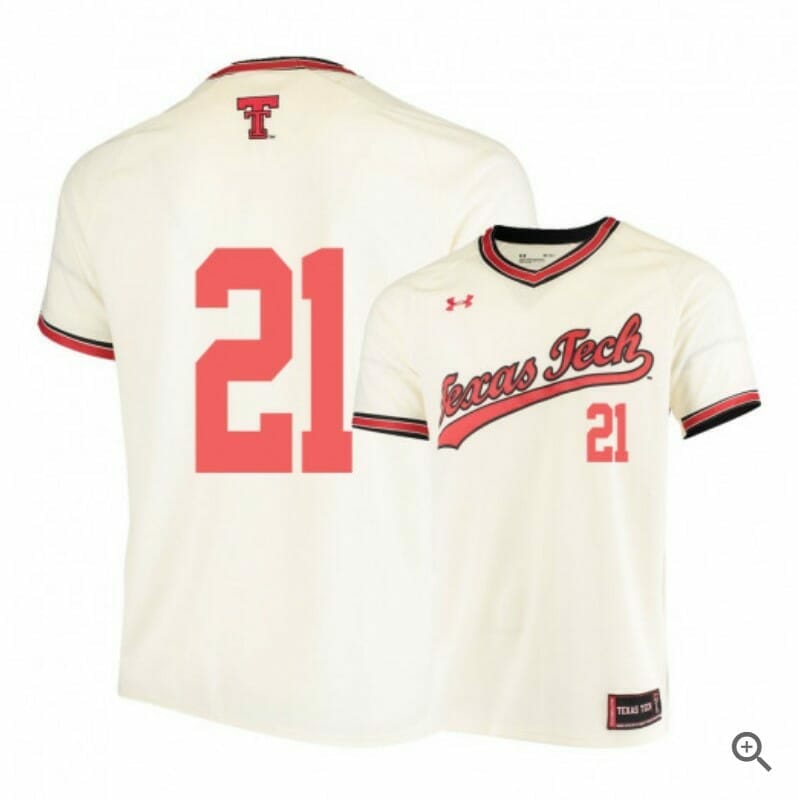 Nate Rombach Jersey Texas Tech Red Raiders Baseball NCAA College Cream Alumni #21