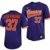 Nick Hoffmann Jersey Clemson Tigers College Baseball Purple Full Button 37
