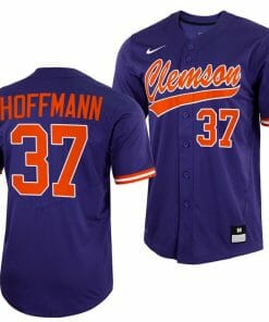 Nick Hoffmann Jersey Clemson Tigers College Baseball Purple Full-Button #37