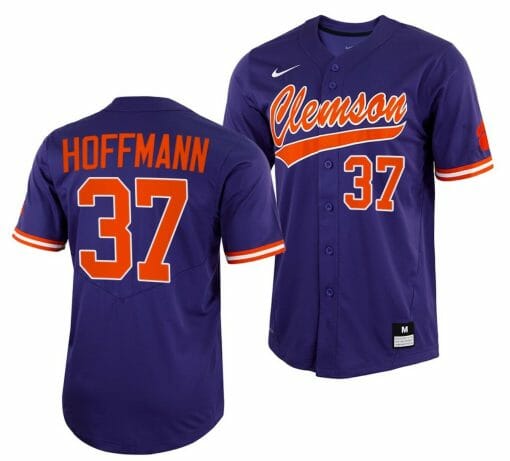 Nick Hoffmann Jersey Clemson Tigers College Baseball Purple Full-Button #37
