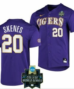 Paul Skenes Jersey LSU Tigers Baseball NCAA 2023 College World Series Purple #20