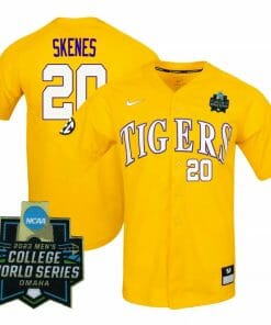 Paul Skenes Jersey LSU Tigers NCAA Baseball 2023 College World Series Gold #20