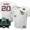 Paul Skenes Jersey LSU Tigers NCAA Baseball 2023 College World Series White 20