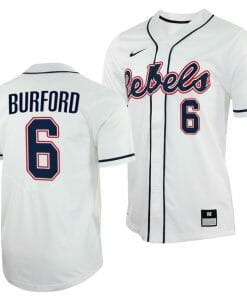 Reagan Burford Jersey Ole Miss Rebels College Baseball White #6