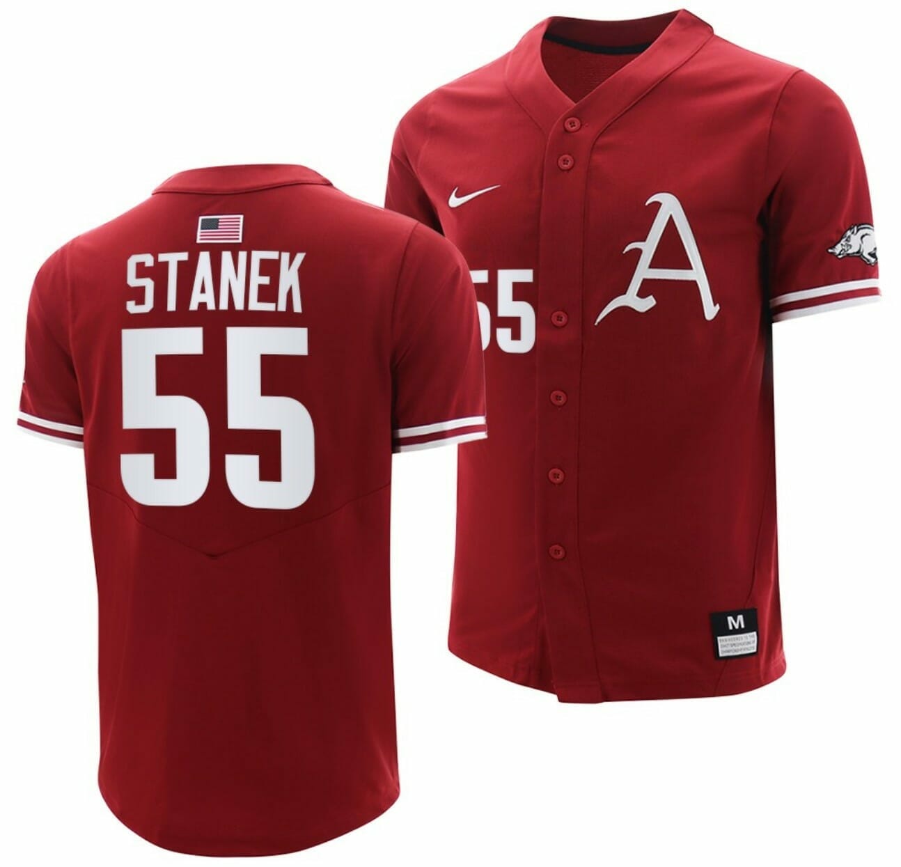 Ryne Stanek Jersey Arkansas Razorbacks College Baseball Cardinal #55