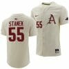Ryne Stanek Jersey Arkansas Razorbacks College Baseball Full Button Natural 55