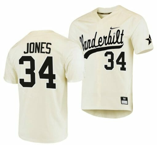 Spencer Jones Jersey Vanderbilt Commodores Baseball NCAA College Black Alumni #34