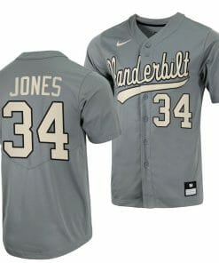 Spencer Jones Jersey Vanderbilt Commodores Baseball NCAA College Grey Alumni #34
