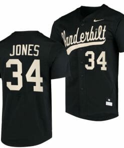 Spencer Jones Jersey Vanderbilt Commodores Baseball NCAA College Black #34